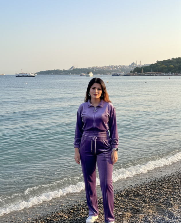 kadife eşofman takım